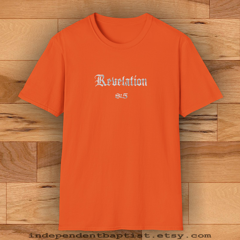 Mens Bible Verse T Shirt Revelation 8:5